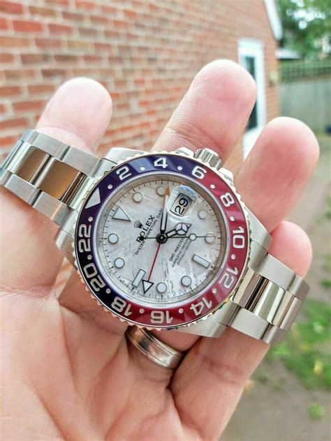 rolex white gold 40mm meteorite diamond dial|rolex gmt master 2 meteorite.